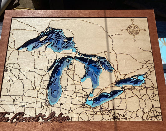 The Great Lakes layered map