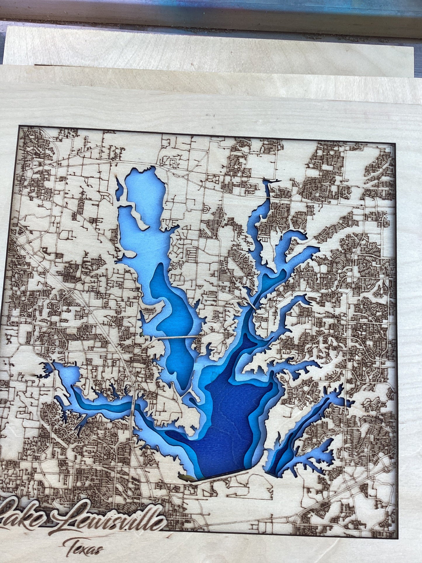 Lake Lewisville Texas  layered map