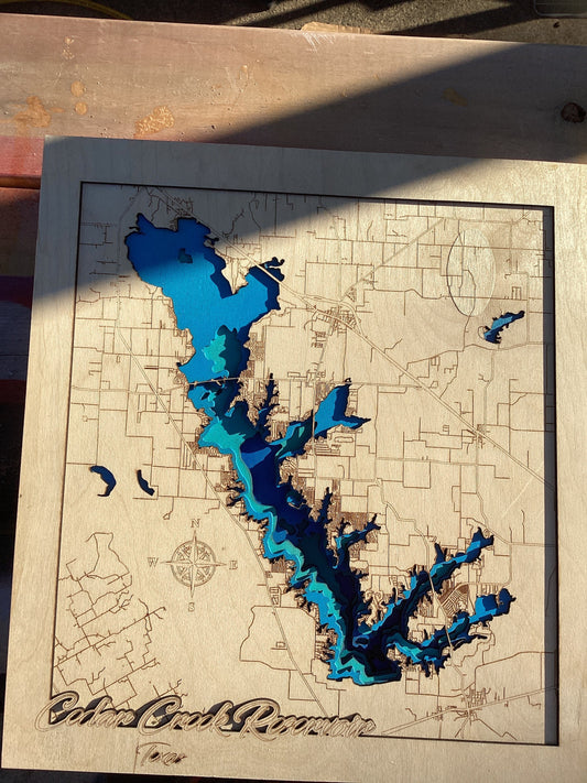 Cedar creek lake Texas layered map